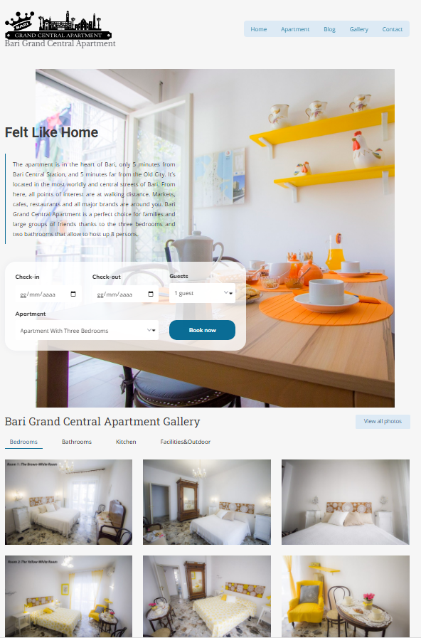 new website bari grand central apartment